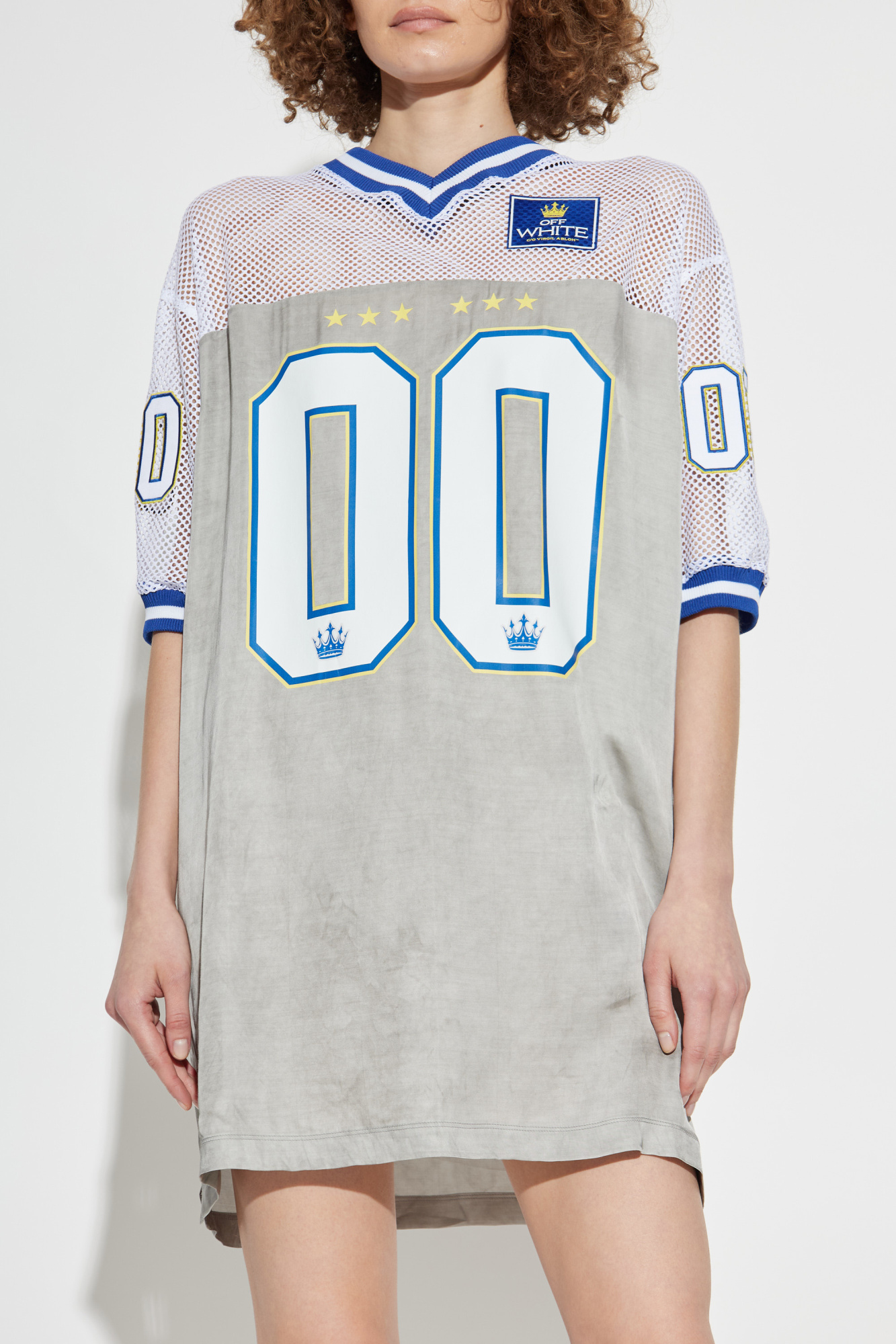 Structured Dress Offwhite Patterned
